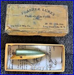 Vintage 1930's Long Island Mfg. Co. Bass Flasher Lure #2 WithBox & Literature RARE