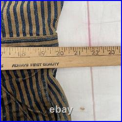 Vintage 1940s Super Big Mac Hickory Denim Stripe Coveralls Workwear Pants Rare