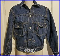 Vintage 1950 Rare Levi's denim Big E jacket Selvedge USA Signed Rossire