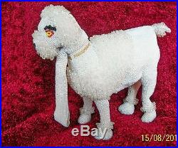 Vintage 1950's Rare Walborg Belgium Beaded Animal White Poodle Figural Purse