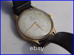 Vintage 1956 Rolex Tudor 9 Karat Gold Super Rare Winding Watch (Works)