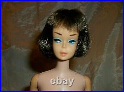 Vintage 1966 Rare Brownette American Girl Barbie Doll With Silvery High Lights