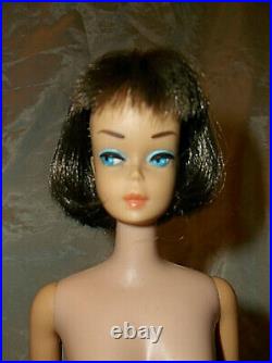 Vintage 1966 Rare Brownette American Girl Barbie Doll With Silvery High Lights