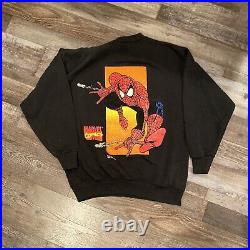 Vintage 1993 Super Rare Spider-Man Sweatshirt Marvel Comics Double Sided Size L