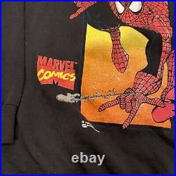 Vintage 1993 Super Rare Spider-Man Sweatshirt Marvel Comics Double Sided Size L