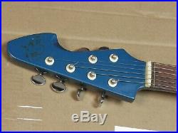 Vintage 60's Teisco 4KL Silvertone 1437 Shark Fin Guitar! Metallic Blue RARE