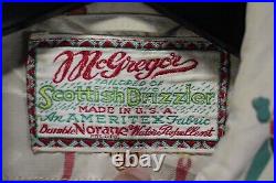 Vintage 60s McGregor Scottish Drizzler Fishing All Over Print Jacket 16 Rare