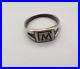 Vintage 900 Silver Men's Signet Ring with Etched FM Initials Antique and Rare