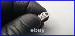 Vintage 900 Silver Men's Signet Ring with Etched FM Initials Antique and Rare