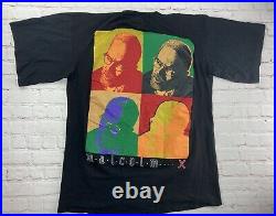 Vintage 90s Malcolm X Rap Tee t shirt XL Single stitch warhol style 1990s Rare