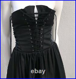 Vintage 90s THIERRY MUGLER corset Lace Up Dress Cotton sexy s40 Iconic Rare