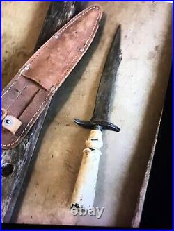 Vintage Antique 1930's 40's WWII Era Street Dagger Knife Fixed Blade Rare