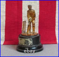 Vintage Antique Cricket Club Award Trophy 4 1/2 Tall Figural Batsman 1942 Rare