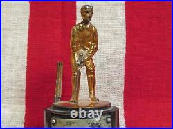 Vintage Antique Cricket Club Award Trophy 4 1/2 Tall Figural Batsman 1942 Rare