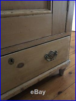 Vintage Antique Old English PIne Cabinet Cupboard Estate Furniture RARE