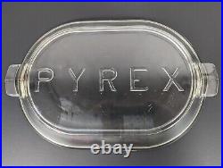 Vintage Antique Rare 15 X 10 1/2 Glass PYREX Roaster Lid Only Rare