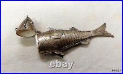 Vintage Antique Rare Silver Fish Handmade article