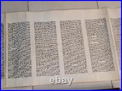 Vintage Antique Torah Hebrew Jewish Bible Scroll Over 6 Feet In Length Rare