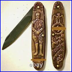 Vintage Antique WW2 German Embossed Folding Pocket Knife Rare