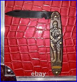 Vintage Antique WW2 German Embossed Folding Pocket Knife Rare