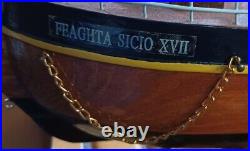 Vintage Antique Wooden Model Ship FEAGHTA SICIO XVII RARE need a True Collector