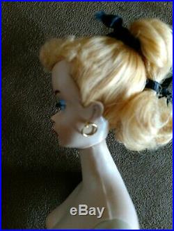 Vintage Barbie Doll #3 Blonde Ponytail Amazing Pretty Ivory Body! Rare