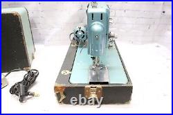 Vintage Blue Morse Super Dial Sewing Machine Rare Collectible Antique Tested