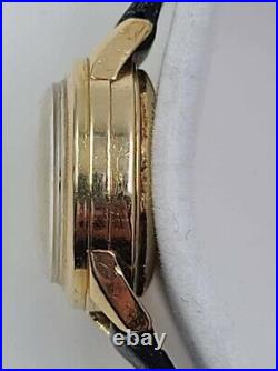 Vintage Cartier Ladies 14K Gold Automatic Watch-Cream Satin Dial- 16mm-MCM-Rare