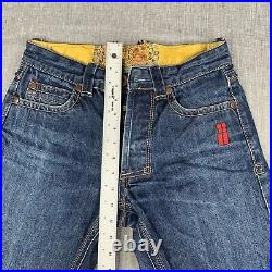 Vintage China RARE Distressed Jeans Embroidered Button Fly Size 30