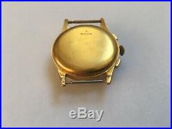 Vintage Chronograph Suisse Ancre Antimagnetic Watch 18k Gold Plated Rare Workers