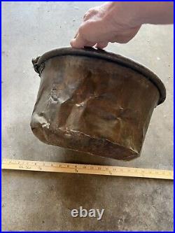 Vintage Copper Bucket With Handle. Rare Antique