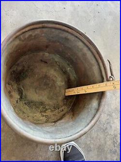 Vintage Copper Bucket With Handle. Rare Antique