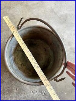 Vintage Copper Bucket With Handle. Rare Antique