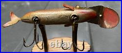 Vintage Creek Chub Fin Tail Shiner Antique Lure. Rare Red Side Shiner Finish