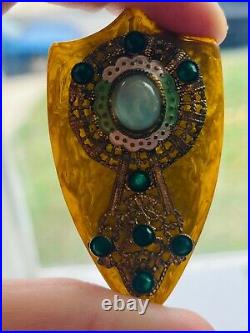 Vintage Czech BAKELITE Jewelry Lot, RARE Antique Art Deco CZECH Demi Parure