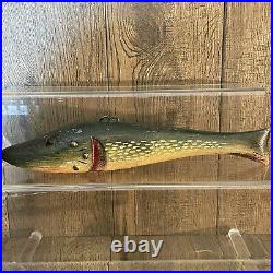 Vintage DFD Duluth Fishing Decoy David Perkins 12 Inch Pike- Rare With Rattle