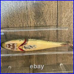 Vintage DFD Duluth Fishing Decoy David Perkins 12 Inch Pike- Rare With Rattle