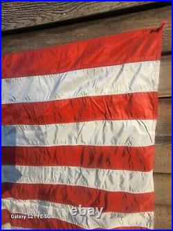 Vintage Early Silk United States US Flag 48 Sewn Stars Federal Old Antique Rare
