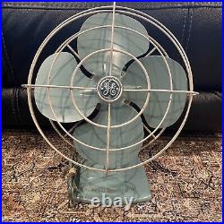 Vintage GE GENERAL ELECTRIC FAN F18S125 RARE TEAL BLUE GREEN ANTIQUE Near Mint
