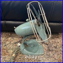 Vintage GE GENERAL ELECTRIC FAN F18S125 RARE TEAL BLUE GREEN ANTIQUE Near Mint