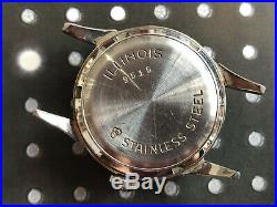 Vintage Hamilton Illinois men's wristwatch power-reserve rare works stainless st