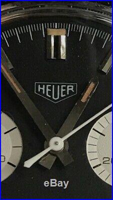 Vintage Heuer 73323 Chronograph. Reverse Panda. Valjoux. Rare. Not Carrera