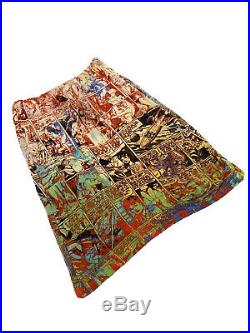 Vintage Jean Paul Gaultier Skirt Graphic Stretch Multicolor Distressed Rare M