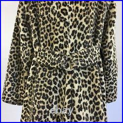 Vintage Leopard Coat, Small, with pockets, FAUX fur, 1960s Authentic, Rare Jacket