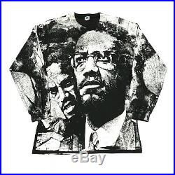 Vintage Malcolm X All Over Print T Shirt Rap Tee L/S Black Power Rare Af