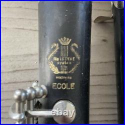 Vintage McIntyre Ecole System Bb Clarinet Bakelite Antique Made In France Rare