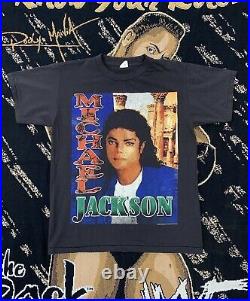 Vintage Michael Jackson Rap Tee RARE King Of Pop, Single Stitch Mega Print