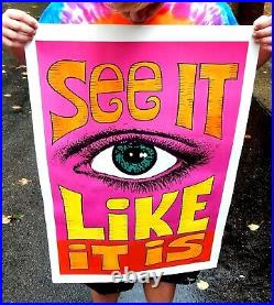 Vintage NOS Original Rare See it Like it Is Poster Pop Art Early 1970's protest