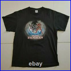 Vintage Nerv Anime Neon Genesis Evangelion Shirt Black Delta Size L Gainax Rare