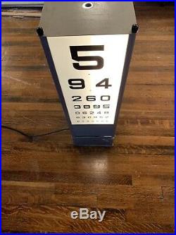 Vintage Opticians Eye Test Light, Floor Stand Lamp- Man Cave, Bar, Retail, RARE